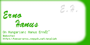 erno hanus business card